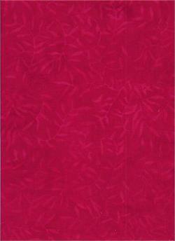 Batik Textile : mørk pink med blad mønster