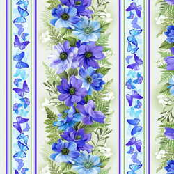 floral garden stripe - Blå