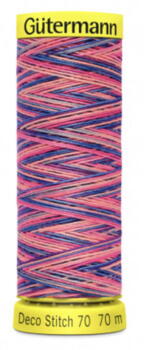Deco Stitch tråd  - farve 9819. - multi oink/blå