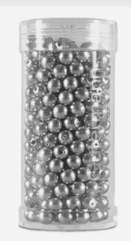 Güterman Glas Perler - lys grå - 4 mm - ca. 345 stk