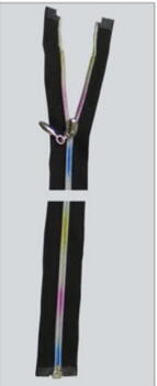 6MM SPIRAL lynlås - DELBAR - MULTI farvet - 45 cm