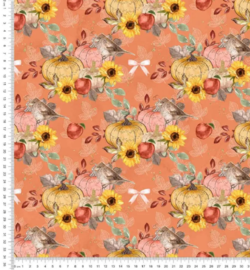 Jersey stof - Print med Græskar