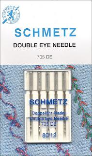 Schmetz Symaskinenåle m/ dobbelt øje - str 80 - 5 stk