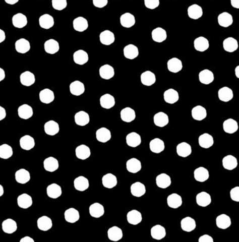 NEDSAT : Loralie - Jumbo Dot : Sort med hvide prikker. - kun 65.- pr meter
