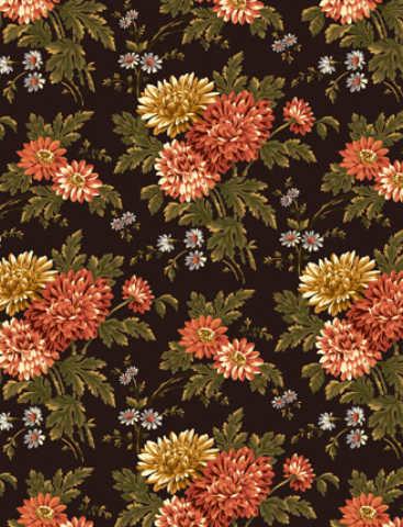 NEDSAT : Chrysanthemum : Store Blomster - kun 65.- pr meter