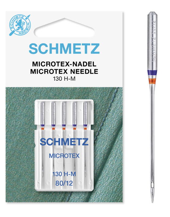 Schmetz Microtex Symaskinnåle  - str 80 - 5 stk