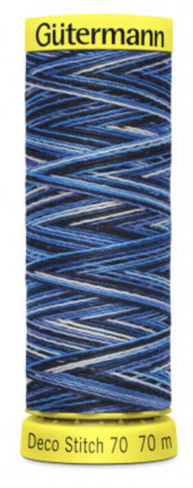 Deco Stitch tråd  - farve 9962. - multi blå