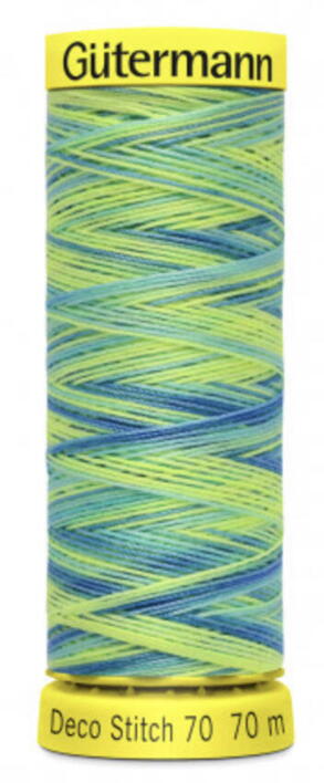 Deco Stitch tråd  - farve 9968. Multi grøn/blå
