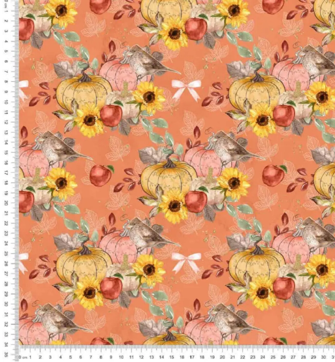 Jersey stof - Print med Græskar