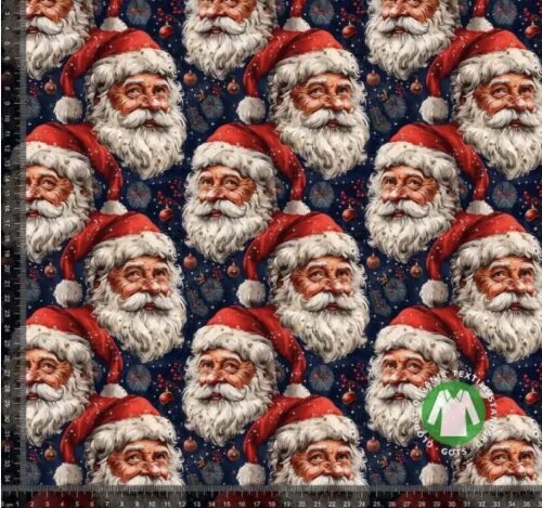 Jersey stof - Print med julemanden