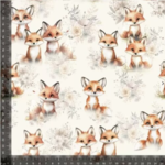 Jersey stof - Print med Akvarel Ræve