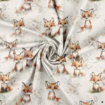 Jersey stof - Print med Akvarel Ræve