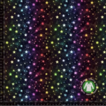 Jersey stof - Print med farverige stjerner